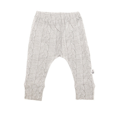 Cable Print Stretchy Organic Cotton Pant - Moon Jelly