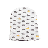 Crown Print Stretchy Organic Cotton Beanie - Moon Jelly