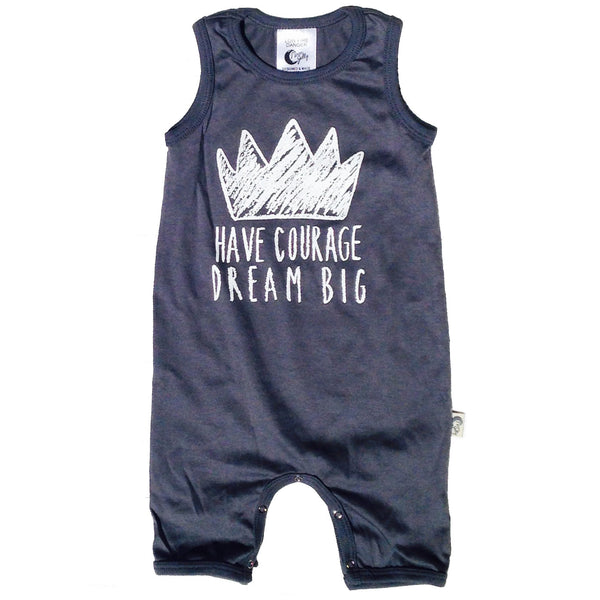 Courage Stretchy Organic Cotton Tank Romper - Moon Jelly